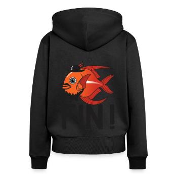 French Fins Saying - Women's Premium Organic Zip Hoodie - black - Back - Julia (174cm)