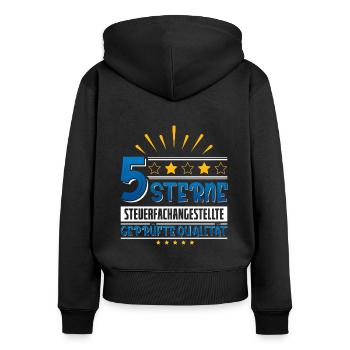 5 Sterne Steuerfachangestellte - Frauen Premium Bio Zip Hoodie - Schwarz - Hinten - Julia (174cm)