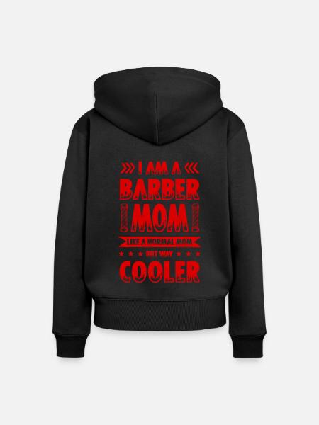 Barber Mom - Frauen Premium Bio Zip Hoodie - Schwarz