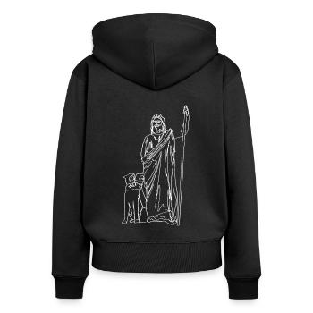 Hades Griechische Mythologie Griechischer Gott - Frauen Premium Bio Zip Hoodie - Schwarz - Hinten - Julia (174cm)