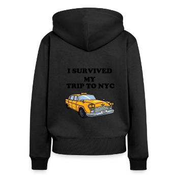 I Survived My Trip to NYC - Frauen Premium Bio Zip Hoodie - Schwarz - Hinten - Julia (174cm)