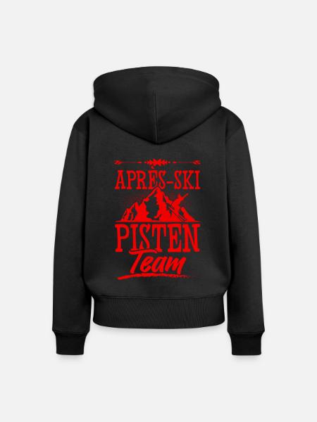 Apres ski Pisten Team - Frauen Premium Bio Zip Hoodie - Schwarz