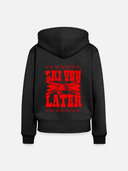 ski skiing - Frauen Premium Bio Zip Hoodie - Schwarz