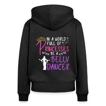 Danse du ventre Danseuse du ventre Danse Danseur Cadeau - Sweat à capuche zippé Premium bio Femme - noir - Dos - Julia (174cm)