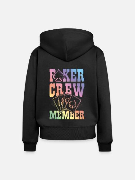 Poker Crew Member - Frauen Premium Bio Zip Hoodie - Schwarz