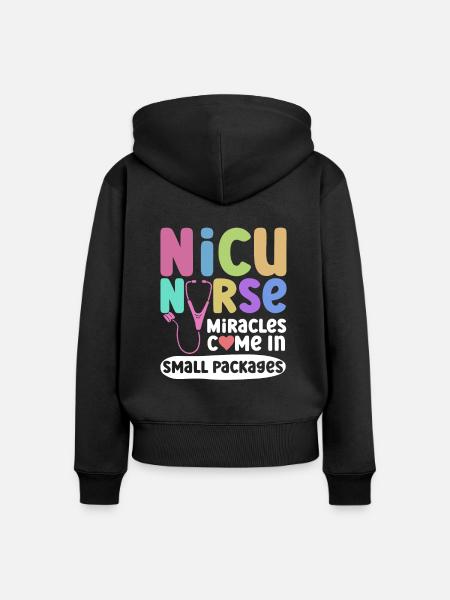Kinder Krankenschwester Säugling Pädiatrie - Frauen Premium Bio Zip Hoodie - Schwarz