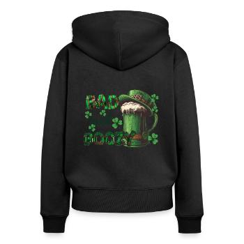 All Irish Ireland Clover Green St Patrick’s Day - Sweat à capuche zippé Premium bio Femme - noir - Dos - Julia (174cm)