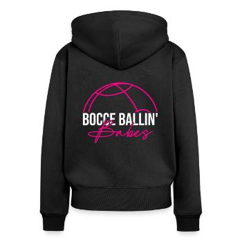 Bocce Ballin' Babes - Boccia - Sweat à capuche zippé Premium bio Femme - noir - Dos - Julia (174cm)