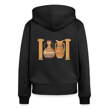 Greek Ceramic Vases - Pottery Ceramist - Women's Premium Organic Zip Hoodie - black - Back - Julia (174cm)