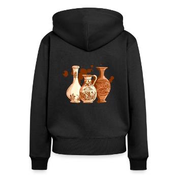 Pottery Vases - Pottery Ceramist - Women's Premium Organic Zip Hoodie - black - Back - Julia (174cm)