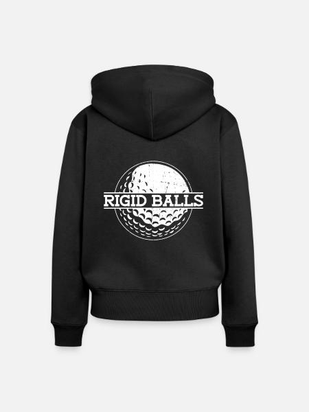 Starre Bälle - Funny Golf - Frauen Premium Bio Zip Hoodie - Schwarz