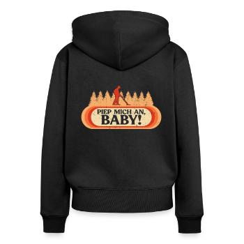 Piep Mich An, Baby! - Metalldetektor Sondengänger - Frauen Premium Bio Zip Hoodie - Schwarz - Hinten - Julia (174cm)