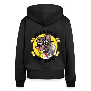Mélanger des cocktails - Sweat à capuche zippé Premium bio Femme - noir - Dos - Julia (174cm)