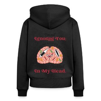Cocktail parfait - Sweat à capuche zippé Premium bio Femme - noir - Dos - Julia (174cm)