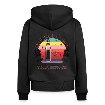 Buvonneur - Sweat à capuche zippé Premium bio Femme - noir - Dos - Julia (174cm)