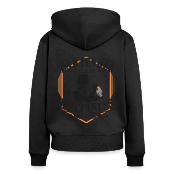 Bonheur du barman - Sweat à capuche zippé Premium bio Femme - noir - Dos - Julia (174cm)