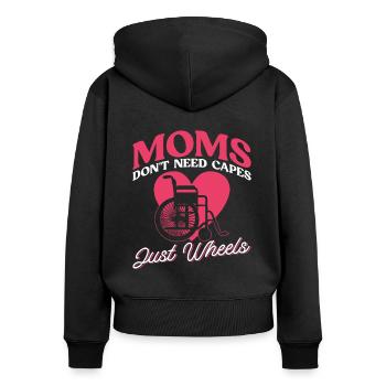 Rollstuhlfahrer Rollstuhl Behinderung Lustig - Frauen Premium Bio Zip Hoodie - Schwarz - Hinten - Julia (174cm)