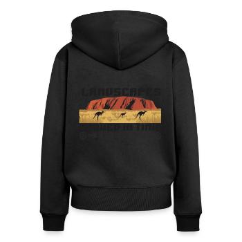 Landscapes Carved in Time - Women's Premium Organic Zip Hoodie - black - Back - Julia (174cm)