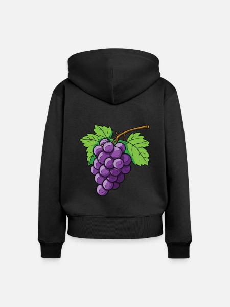 Weintrauben Symbol - Frauen Premium Bio Zip Hoodie - Schwarz