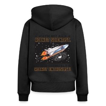 Rocket scientist - Women's Premium Organic Zip Hoodie - black - Back - Julia (174cm)