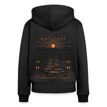 Karthago: Phönizische Macht - Frauen Premium Bio Zip Hoodie - Schwarz - Hinten - Julia (174cm)
