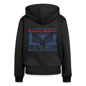 Le lotissement est la meilleure distanciation sociale - Sweat à capuche zippé Premium bio Femme - noir - Dos - Julia (174cm)