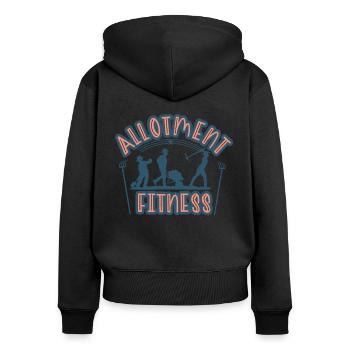 Remise en forme des jardins familiaux - Sweat à capuche zippé Premium bio Femme - noir - Dos - Julia (174cm)