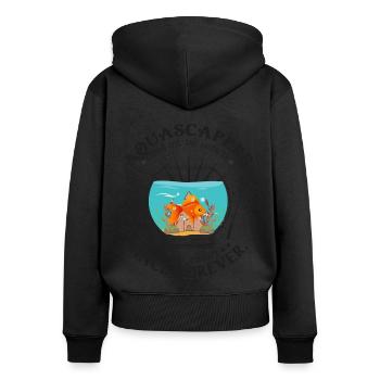 Ajouter de la vie et des rires aux habitats des poissons - Sweat à capuche zippé Premium bio Femme - noir - Dos - Julia (174cm)