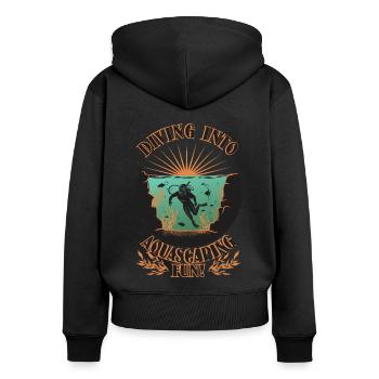 Tauchen Sie ein in den Aquascaping-Spaß! - Frauen Premium Bio Zip Hoodie - Schwarz - Hinten - Julia (174cm)