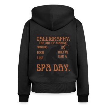 Donner l’impression que les mots ont passé une journée au spa. - Sweat à capuche zippé Premium bio Femme - noir - Dos - Julia (174cm)