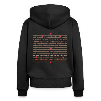 Calligraphy turn notes into love letters - Women's Premium Organic Zip Hoodie - black - Back - Julia (174cm)