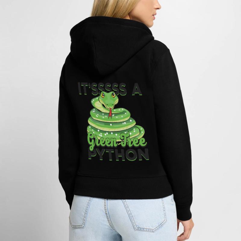 c’est un python arborescent vert Sweat à capuche zippé Premium bio Femme