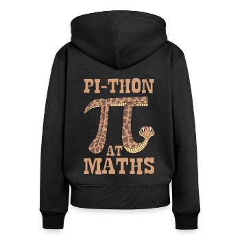 Pi-thon in Mathe - Frauen Premium Bio Zip Hoodie - Schwarz - Hinten - Julia (174cm)