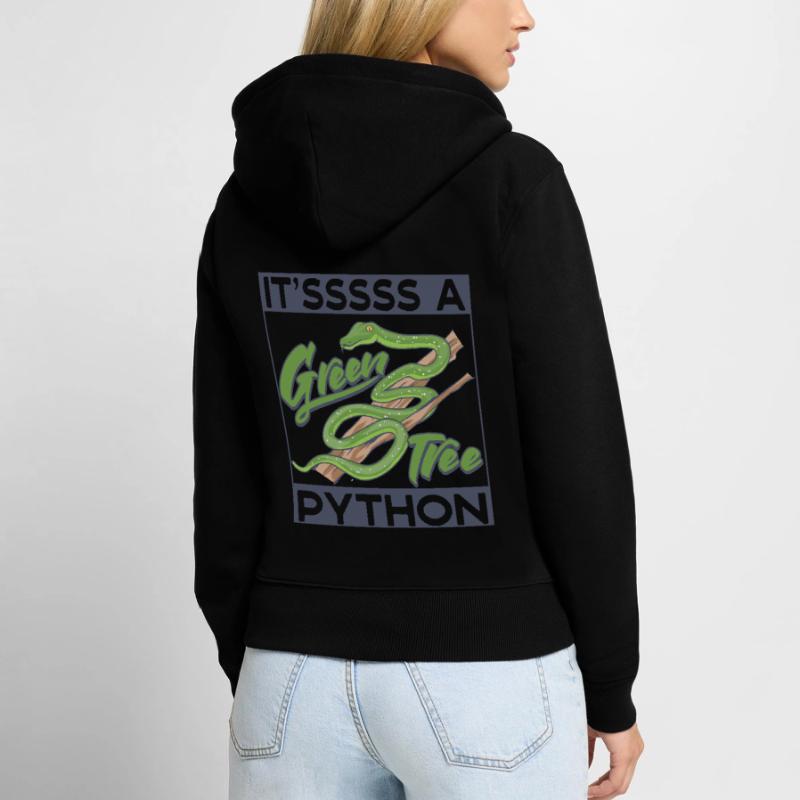 c’est un python arborescent vert Sweat à capuche zippé Premium bio Femme