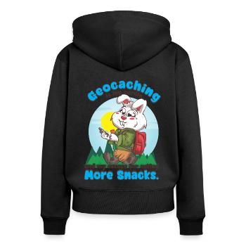 mon cardio... et mon excuse pour manger plus de collations. - Sweat à capuche zippé Premium bio Femme - noir - Dos - Julia (174cm)