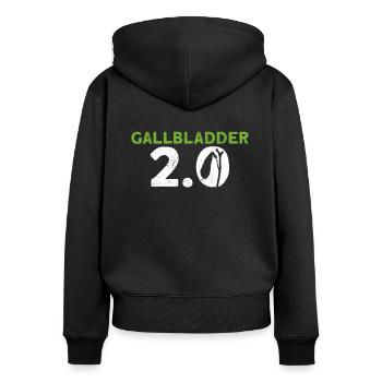 Organspender Gallenblase Organtransplantation - Frauen Premium Bio Zip Hoodie - Schwarz - Hinten - Julia (174cm)