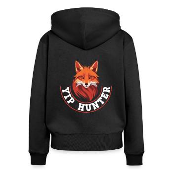 Cadeaux de chasse au renard - Sweat à capuche zippé Premium bio Femme - noir - Dos - Julia (174cm)