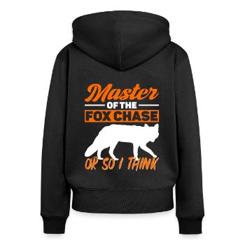 Cadeaux de chasse au renard - Sweat à capuche zippé Premium bio Femme - noir - Dos - Julia (174cm)