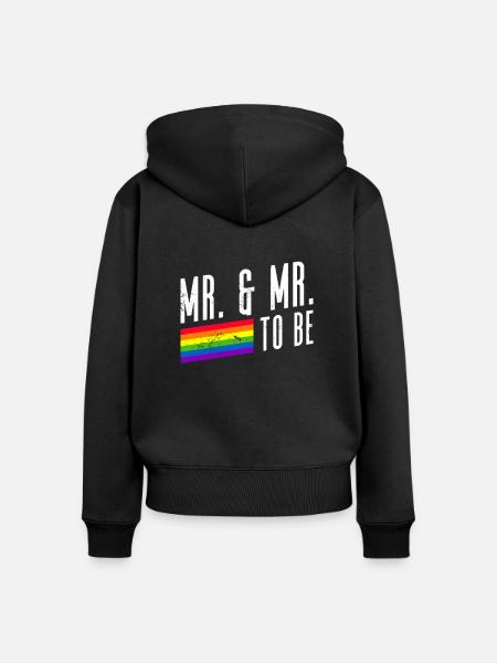 Gay Pride Hochzeit Homo-Ehe - Frauen Premium Bio Zip Hoodie - Schwarz