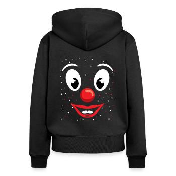 Clown Karneval - Frauen Premium Bio Zip Hoodie - Schwarz - Hinten - Julia (174cm)