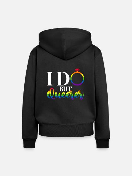 Gay Pride Hochzeit Homo-Ehe - Frauen Premium Bio Zip Hoodie - Schwarz