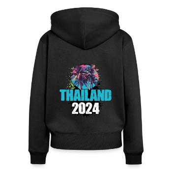 Thailand 2024 Travel Tour Team - Women's Premium Organic Zip Hoodie - black - Back - Julia (174cm)