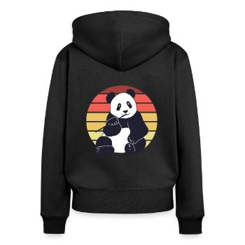 Panda Bear Japanese Giant Panda - Women's Premium Organic Zip Hoodie - black - Back - Julia (174cm)