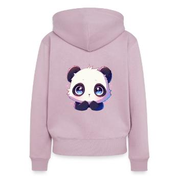 Panda Ours Panda géant japonais - Sweat à capuche zippé Premium bio Femme - rose poudré - Dos - Julia (174cm)