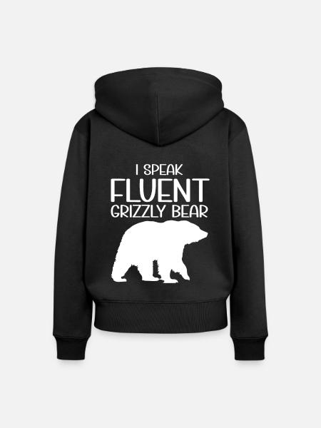 Grizzlybär Braunbär - Frauen Premium Bio Zip Hoodie - Schwarz