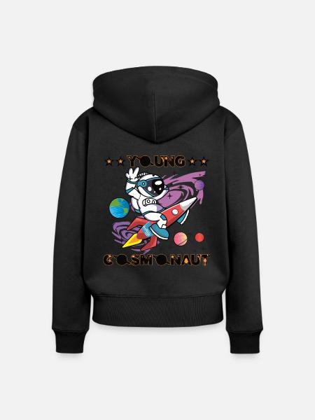 Junger Kosmonaut - Frauen Premium Bio Zip Hoodie - 