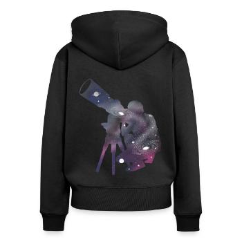 Star gazing - Women's Premium Organic Zip Hoodie - black - Back - Julia (174cm)