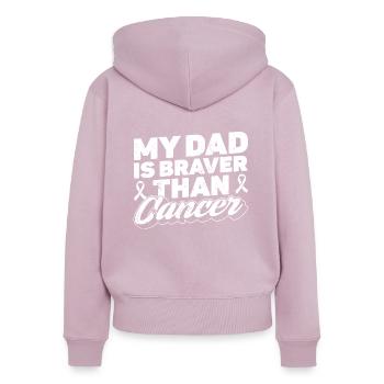Lungenkrebs-Bewusstseinsmonat Weiße Schleife - Frauen Premium Bio Zip Hoodie - Altrosa - Hinten - Julia (174cm)