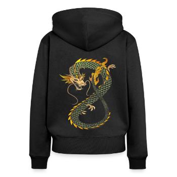 Dragon - Women's Premium Organic Zip Hoodie - black - Back - Julia (174cm)