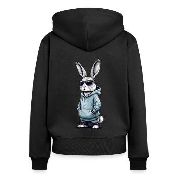 Cool Bunny Easter Bunny Bunny Rabbit Kids - Women's Premium Organic Zip Hoodie - black - Back - Julia (174cm)